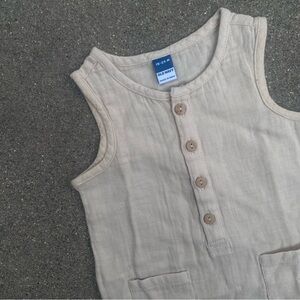 Old Navy Neutral Oatmeal Gauze Romper